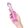 Нереалистичный фаллоимитатор TOYFA Basic Jelly Dildo M, TPE, фиолетовый, 18 см