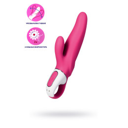 Нереалистичный вибратор Satisfyer Vibes Mr. Rabbit, силикон, красный, 22,1 см.
