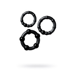 Набор колец A-Toys by TOYFA, TPE, силикон, черные, Ø 3,5/3/2 см