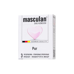 Презервативы Masculan, Pur № 3 утонченные, 18,5 см, 5.3 см, 3 шт.