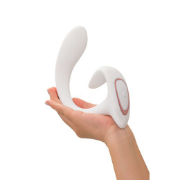 Вагинально-клиторальный вибратор Satisfyer G for Goddess 1, белый, 27 см
