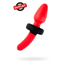 **АУТЛЕТ** Анальная вибровтулка Black & Red by TOYFA для фистинга, силикон, красная, 22 см