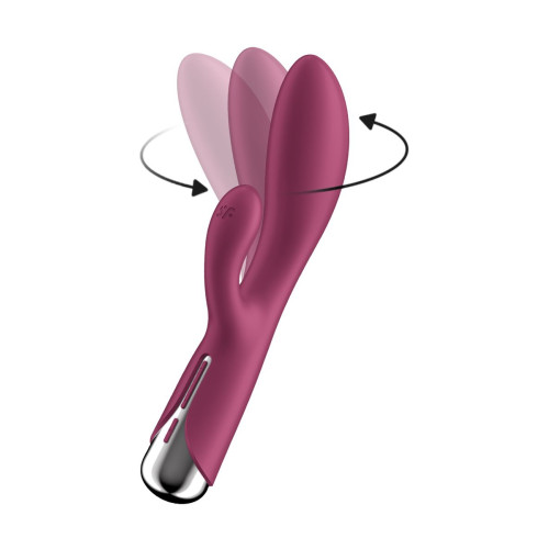 Вибратор-кролик с ротацией Satisfyer Spinning Rabbit 1, силикон, бордовый, 20,5 см