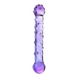 Двусторонний фаллоимитатор Sexus Glass, стекло, фиолетовый, 19,5 см