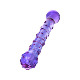 Двусторонний фаллоимитатор Sexus Glass, стекло, фиолетовый, 19,5 см