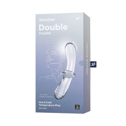 Двусторонний фаллоимитатор Satisfyer Double Crystal, стекло, прозрачный, 19,5 см