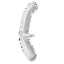 Двусторонний фаллоимитатор Satisfyer Double Crystal, стекло, прозрачный, 19,5 см