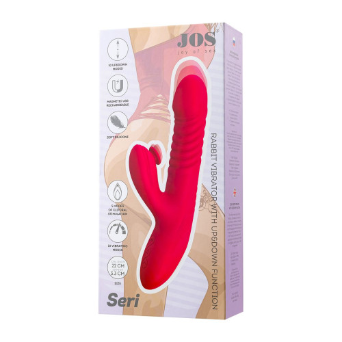 Виброкролик с функцией Up&Down JOS Seri, силикон, розовый, 22 см