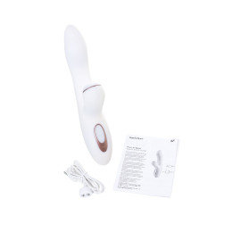 Вибратор Satisfyer Pro+ G-Spot, с вакуумно-волновым стимулятором, силикон, белый, 22 см