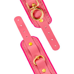 Наручники-браслеты Pecado BDSM, «МИНИ» двуслойный, оригинальная сцепка, натуральная кожа, розовый