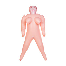 Кукла надувная Dolls-X by TOYFA Isabella, толстушка, с двумя отверстиями, блондинка, 160 см