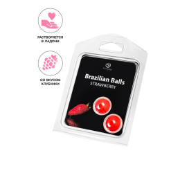 Массажное масло SECRET PLAY BRAZILIAN BALLS, клубника, 2 х 4 гр