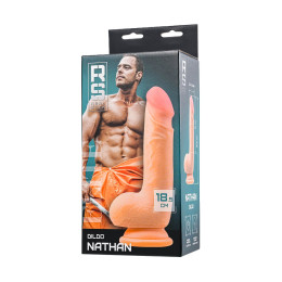 Реалистичный фаллоимитатор RealStick Elite Nathan, TPR, телесный, 18,5 см