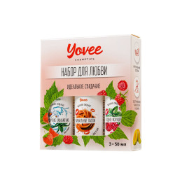 Набор гелей-смазок Yovee для любви (721010+721014+721054), вкус(мал/мята+карам) + увл(алоэ), 3х50 мл