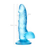 Реалистичный фаллоимитатор A-Toys by TOYFA Indy, TPE, голубой, 15,8 см
