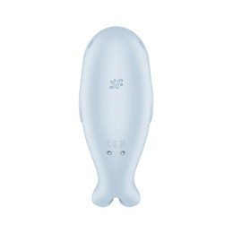 Вакуумный стимулятор клитора с вибрацией Satisfyer Seal You Soon, силикон, голубой, 11 см