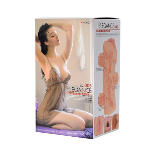 Мастурбатор реалистичный KOKOS ELEGANCE.005, TPR, телесный, 16 см