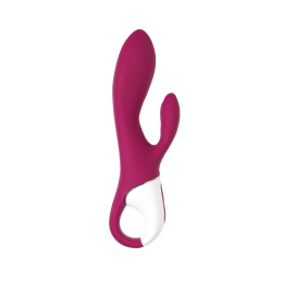 Вибратор с клиторальным стимулятором и подогревом Satisfyer Heated Affair ConnectApp,бордовый,20,6см