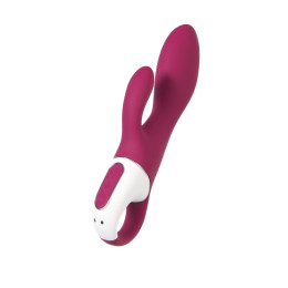 Вибратор с клиторальным стимулятором и подогревом Satisfyer Heated Affair ConnectApp,бордовый,20,6см