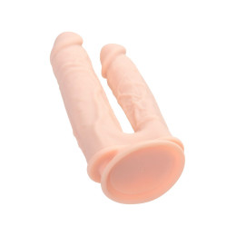 Вибратор для двойного проникновения RealStick Silicone Jason M, сайлекспан, телесный, 18,5 см