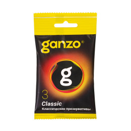 Презервативы Ganzo, classic,латекс, двойная смазка, 18,5 см, 5,2 см, 3 шт.в пакете Black Edition