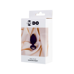 Анальная втулка ToDo by Toyfa Diamond Heart, силикон, фиолетовый, 7 см, Ø 2,8 см