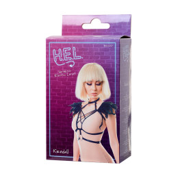 Стреп H.E.L. Kendall, текстиль + перья, черный, OS