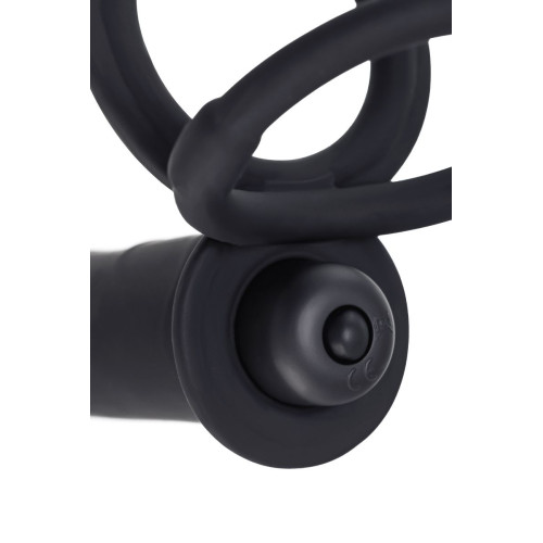 Насадка на пенис для двойного проникновения Black&Red by TOYFA, силикон, чёрная, 19 см