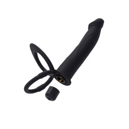 Насадка на пенис для двойного проникновения Black&Red by TOYFA, силикон, чёрный, 19 см