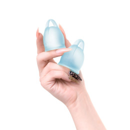 Менструальная чаша Satisfyer Feel Confident, 2 шт в наборе, силикон, голубой