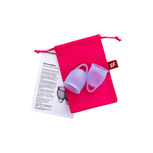 Менструальная чаша Satisfyer Feel Confident, 2 шт в наборе, силикон, голубой