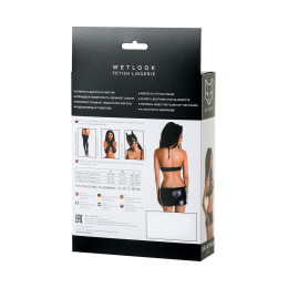 Комплект Glossy Brianna из материала Wetlook, черный, L