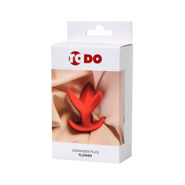 Расширяющая анальная втулка ToDo by Toyfa Flower, силикон, красный, 9 см, Ø 6 см