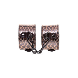 Наручники Штучки-дрючки, натуральная кожа, коричневые, 27,5 см