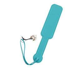 Паддл Pecado BDSM, твердый, натуральная кожа, пластик, голубой