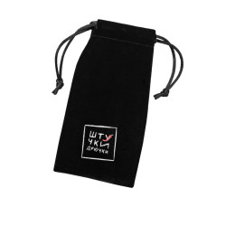 Мешочек бархатный с логотипом "Штучки-Дрючки" для втулок, черный, 6*13