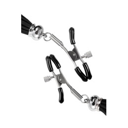 Зажимы на соски Pecado BDSM, «Прищепки», с кисточками из замши, металл, черные