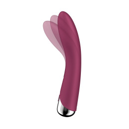 Вибратор для точки G  с ротацией Satisfyer Spinning Vibe 1, силикон, бордовый, 17,8 см