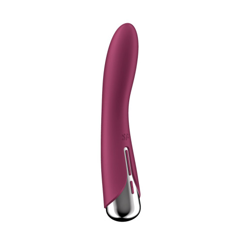 Вибратор для точки G  с ротацией Satisfyer Spinning Vibe 1, силикон, бордовый, 17,8 см
