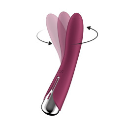 Вибратор для точки G  с ротацией Satisfyer Spinning Vibe 1, силикон, бордовый, 17,8 см