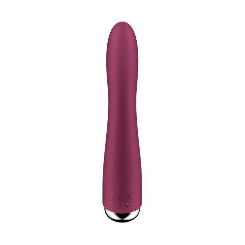 Вибратор для точки G  с ротацией Satisfyer Spinning Vibe 1, силикон, бордовый, 17,8 см