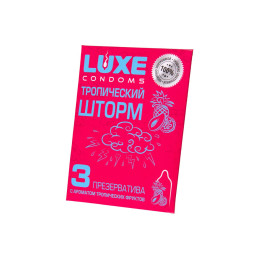 Презервативы Luxe, конверт «Тропический шторм», латекс, тропические фрукты, 18 см, 5,2 см, 3 шт.