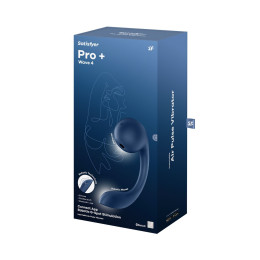 Вибратор для точки G  с вакуумно-волновой стимуляцией Satisfyer Pro+ Wave 4 APP, силикон, синий