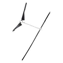 Портупея-чокер-ошейник Pecado BDSM, с поводком и карабином в виде кольца, натуральная кожа, чёрная