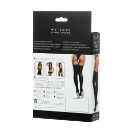 Чулки Glossy LOTIS из материала Wetlook, черный, L