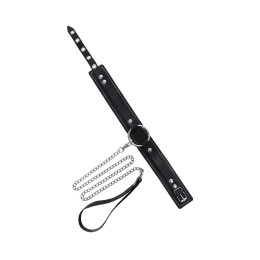 Чокер-ошейник Pecado BDSM, натуральная кожа, черный