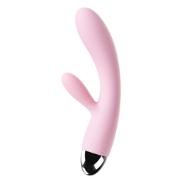 Вибратор с клиторальным стимулятором Svakom Alice, силикон, розовый, 17,6 см (в пакете)