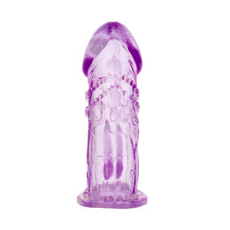 Насадка на пенис с дополнительной стимуляцией TOYFA Basic, TPE, фиолетовый, 13 см