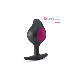 Анальная пробка MystimRocking Force S, электростимуляция, силикон, черная, Ø 3,7 см