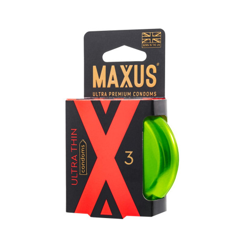Презервативы Maxus Ultra thin, ультратонкие, латекс, железный кейс, 3 шт.